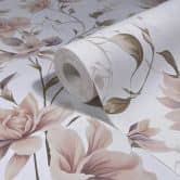 Vliestapete Blumen, Blätter Floral Natur matt in Weiß Grün 