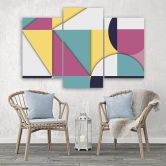 Leinwandbild 3 teilig, Geometrische Abstraktionsformen 