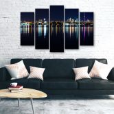 Lærredstryk 5 stykker, New York Skyline 