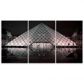 Leinwandbild 3-teilig, Louvre Paris Frankreich 