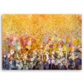 Canvas schilderij, kleurrijke bloemen weide natuur 