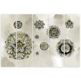 Leinwandbild 5 teilig, Florale geometrische Formen 