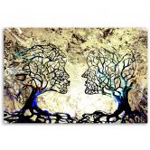 Leinwandbild, Kussbaum Liebe Abstraktion 