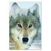 Leinwandbild, Wolf in einem Wald Hintergrund 