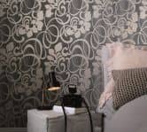 Vliestapete Ornamental Klassisch in Grau , Lounge 