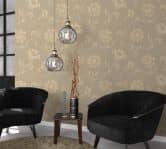 Vliestapete Blumen Floral Klassisch, Natur in Beige  