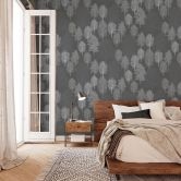 Vliestapete Illustration Modern, Natur in Stahlblau  