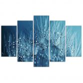 Leinwandbild 5 teilig, Blaue Gebläse 