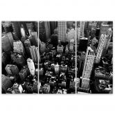 Leinwandbild 3-teilig, New York Stadt Panorama Schwarz Weiß  