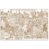 3-delige canvasprint, Happy City 