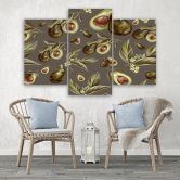 Leinwandbild 3 teilig, Avocado -Hälften 
