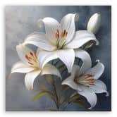 Leinwandbild Blumen Lilien Weiß 