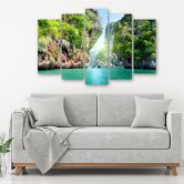 Leinwandbild 5 teilig, Tropischer Strand Malediven 
