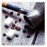 Leinwandbild, Kaffeekrug und Zucker 
