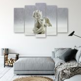 Leinwandbild 5 teilig, Engel Beige 