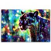 Leinwandbild, Schwarzer Panther Abstraktion 