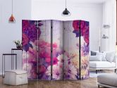 Paravent, Raumteiler freistehend, Trennwand - Flowers Memories II, 5-teilig - einseitig bedruckt - 225x172 cm 