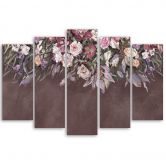 Leinwandbild 5 teilig, Blumen überwachsen 