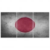 Leinwandbild 3-teilig, Flagge von Japan 