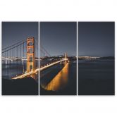Leinwandbild 3-teilig, Golden Gate San Francisco 
