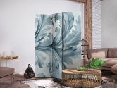 Paravent, Raumteiler freistehend, Trennwand - Stone Baroque Ornaments in Light Shades of Gray and Blue 