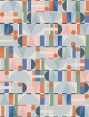 Vliestapete in Grün Blau Orange Moderne Formen Grafisch Geometrisch  