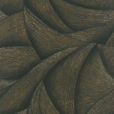 Vliesbehang in zwart, goud 3D-look golvend grafisch modern 