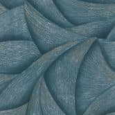Vliestapete in Blau, Silber 3D-Optik Wellen Grafisch Modern 