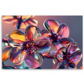 Leinwandbild, Glasblumen in Pastellfarben 