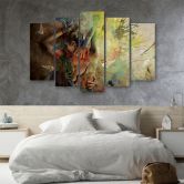 Leinwandbild 5 teilig, Weibliche Malerei 