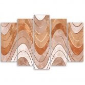 Leinwandbild 5 teilig, Horizontale wellige Linien 