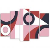 Leinwandbild 5 teilig, Geometrische Abstraktionsformen 