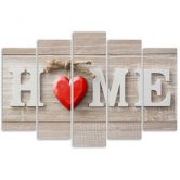 Wandbild 5-teilig, Home Sweet Home Beige 