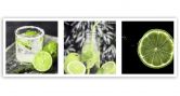 Leinwandbild, Limette mit Spritzwasser 