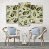 Leinwandbild 3 teilig, Avocado -Hälften 