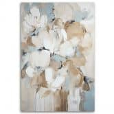 Leinwandbild Beige gemalte Blumen 