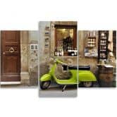 Leinwandbild 3-teilig, Vespa Toskana Italien 