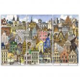 Leinwandbild 3 teilig, Fröhliche Stadt 