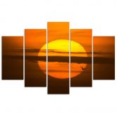 Lærredstryk 5 styk, Sunset 