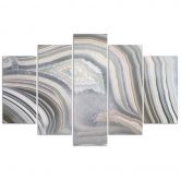 Leinwandbild 5 teilig, Abstraktes Pastellgrau 
