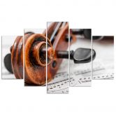 Leinwandbild 5 teilig, Noten für Violine 