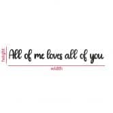 Décoration en verre acrylique All of me loves all of you 