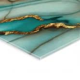 Acrylglas gemarmerde golven in turkoois en goud - Haase - Panorama 