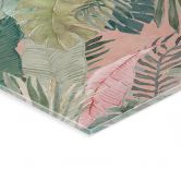 Tableau en verre acrylique Feuilles tropicales dans la jungle rose - Bloomery Decor 