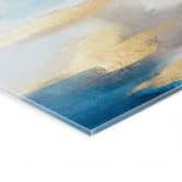 Acrylglasbild Pinselstriche Blau und Gold - Haniff 
