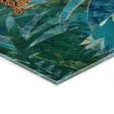 Tableau en verre acrylique Léopard dans la jungle émeraude - Manovski 