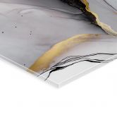 Acrylglasbild Abstrakte Komposition in Gold und Grau - Shelest 