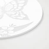 Acrylglasbild, Fensterbild zum Aufhängen Schmetterling im Blumenmond - Rund 