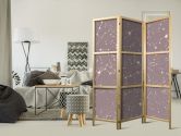 Japanischer Paravent, Raumteiler freistehend, Trennwand - Night Sky in Pastel Shades 