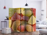 Paravent, Raumteiler freistehend, Trennwand - Tasty fruit jellies II, 5-teilig - einseitig bedruckt - 225x172 cm 